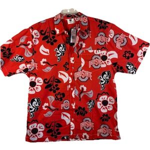 Ohio State Buckeyes Men's XL Wes and Willy Floral Button Down Shirt New